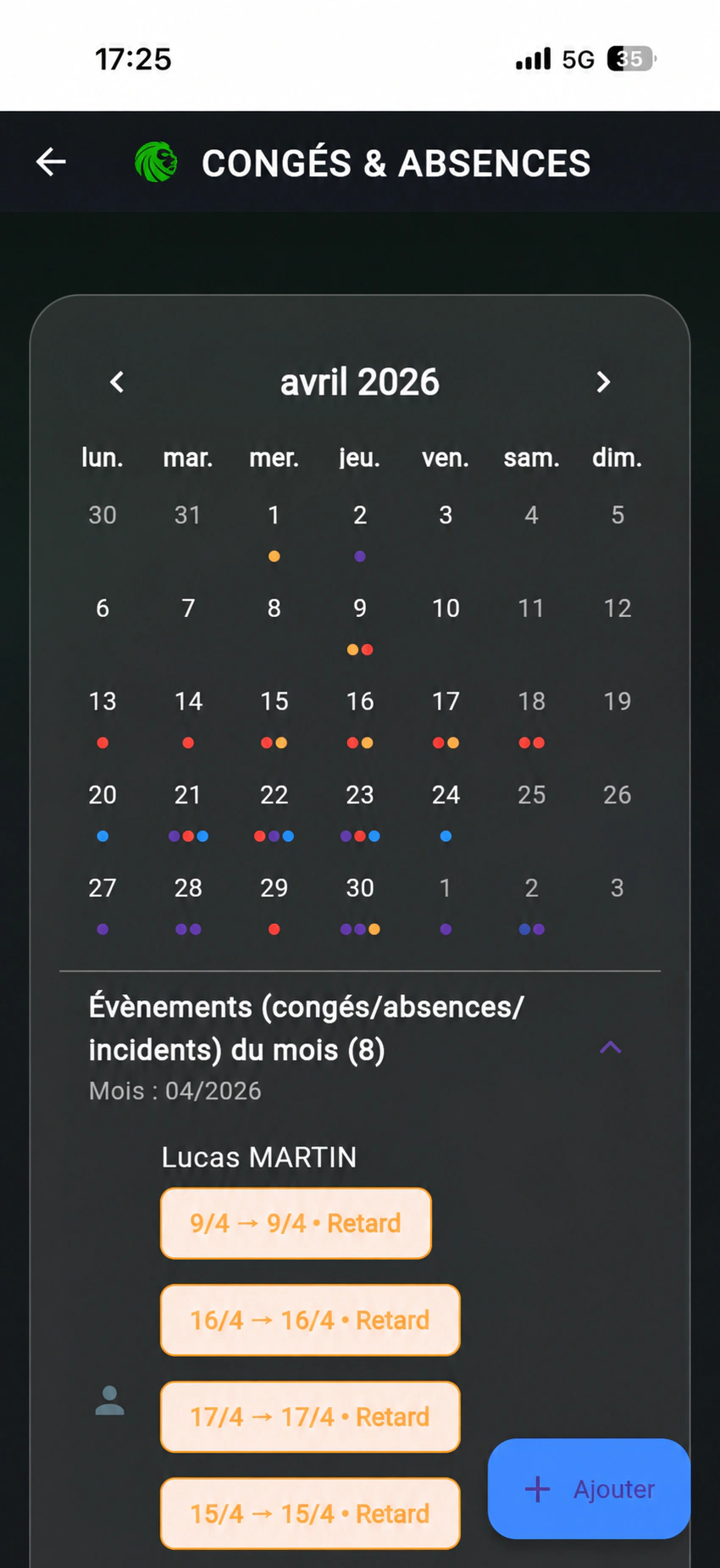 Gestion des congés, absences et incidents dans MotoriQ