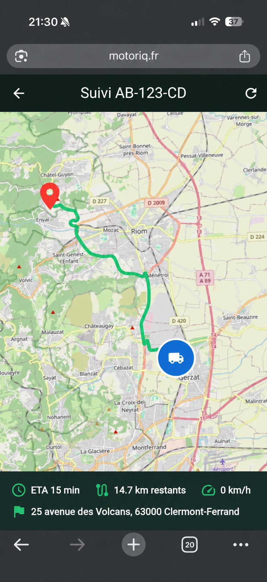 Suivi en temps réel d’une mission eCMR par géolocalisation dans MotoriQ