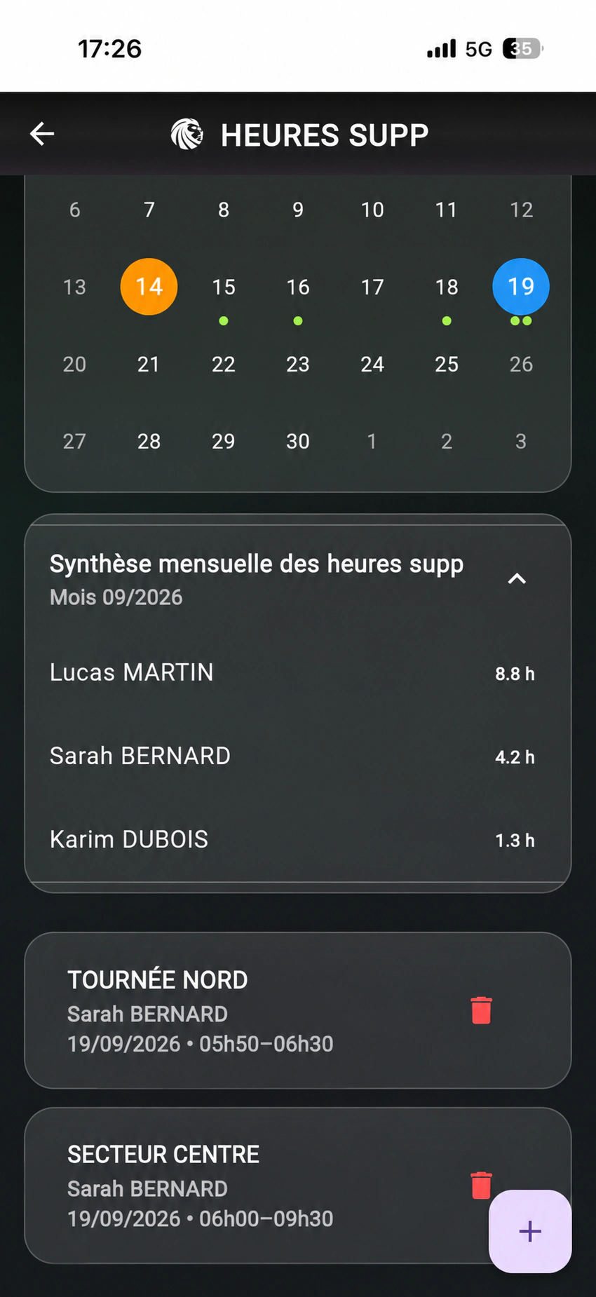 Suivi des heures supplémentaires dans MotoriQ